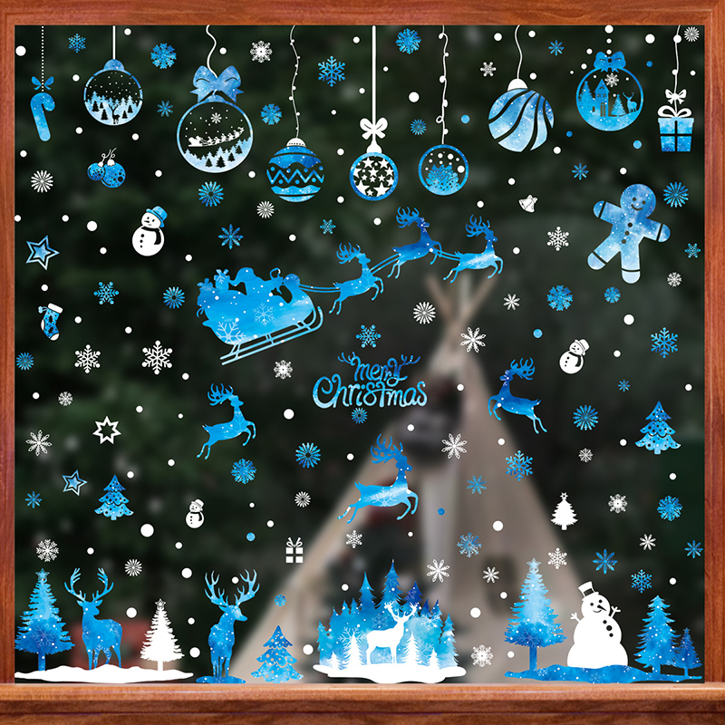Snowflake Window Decal - Christmas Window Stickers Blue Moose Static