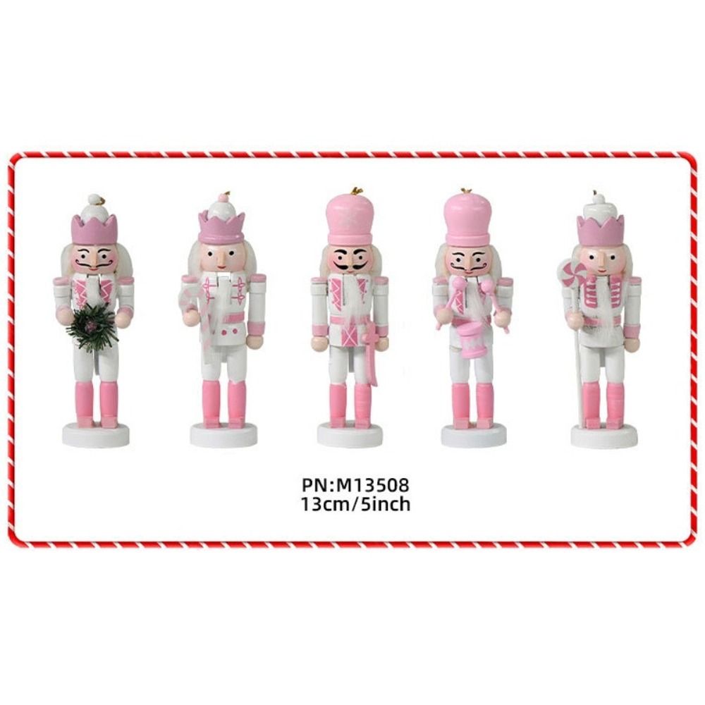 Nutcracker Figurine - 5PCS Macarone Powder Christmas Nutcracker Vintage