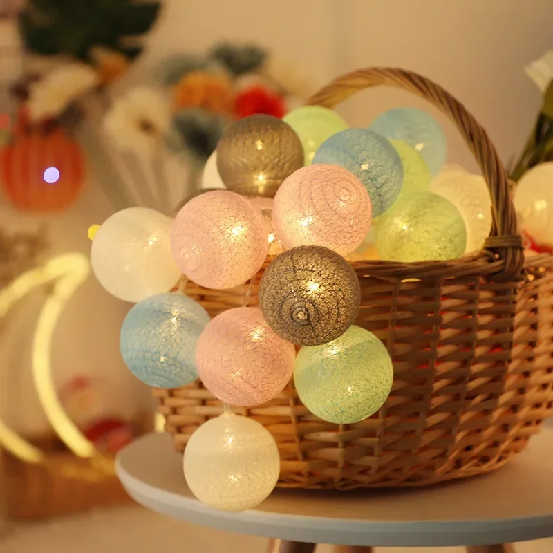 Led Fairy String Lights - LED Cotton Balls String Lights Battery