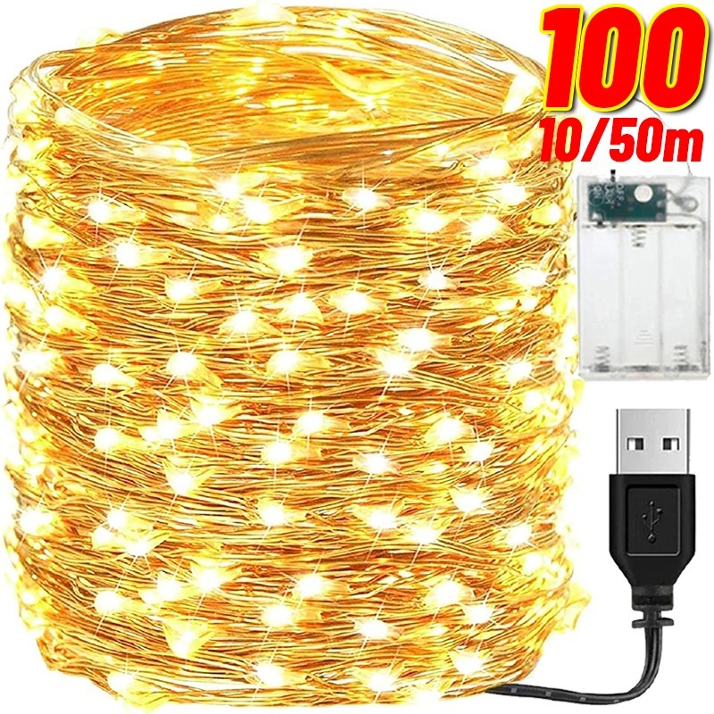 Led Fairy String Lights - 100/2M USB/Battery LED String Lights Waterproof