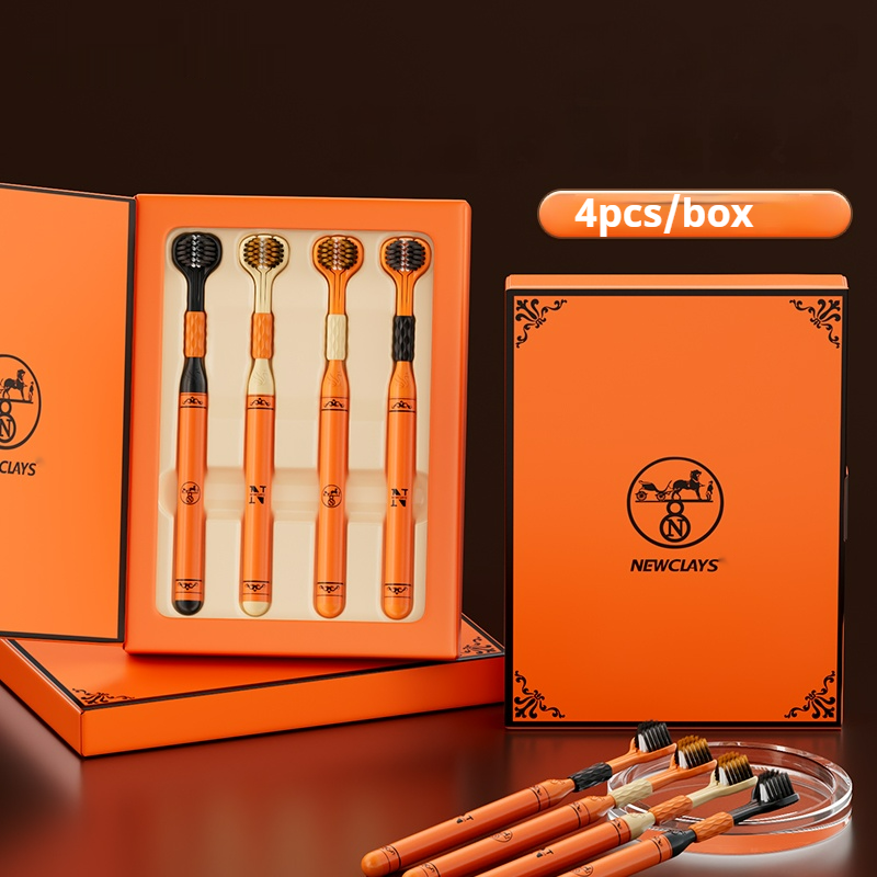 Gift Box Wrap Set - 4 Gift Boxes of Three-Sided Toothbrushes