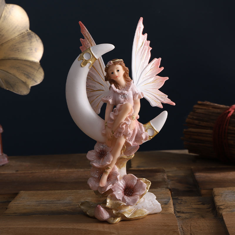 Nutcracker Figurine - Nordic Angel Fairy Garden Statuette, Modern