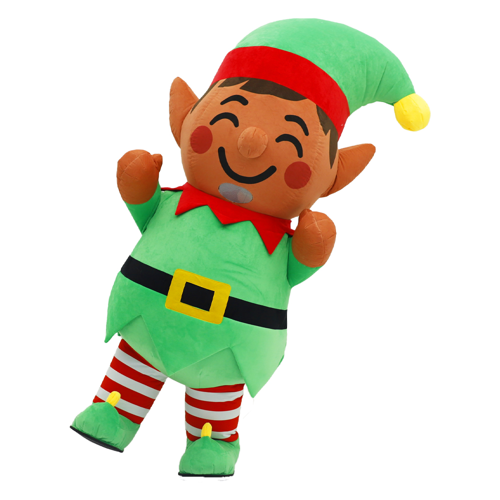 Elf Costume Christmas - Inflatable Christmas Elf Plush Costume Mascot