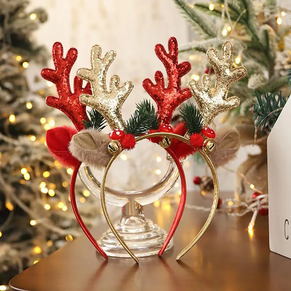 Reindeer Antlers Headband - ！Christmas Glitter Deer Antlers Headband Party