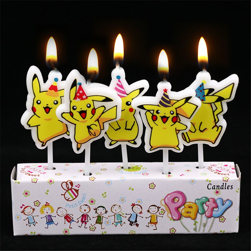 Holiday Candle Set - 5pcs/lot Pokemon Birthday Cake Candle Kids