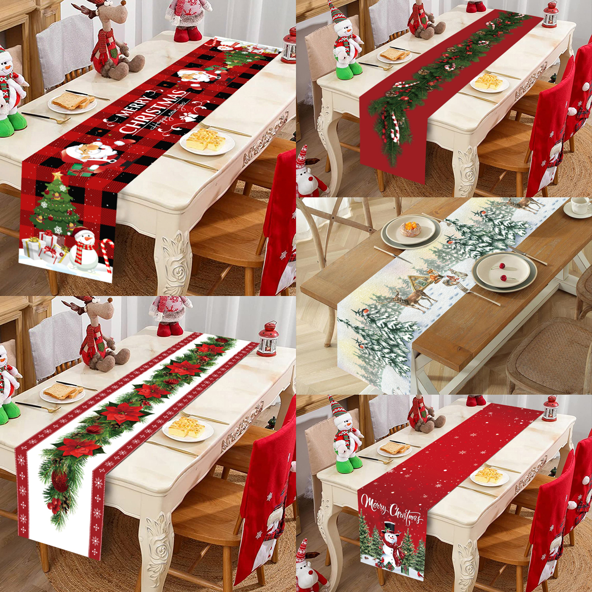 Christmas Table Runner - Christmas Table Runner Merry Christmas Decorations