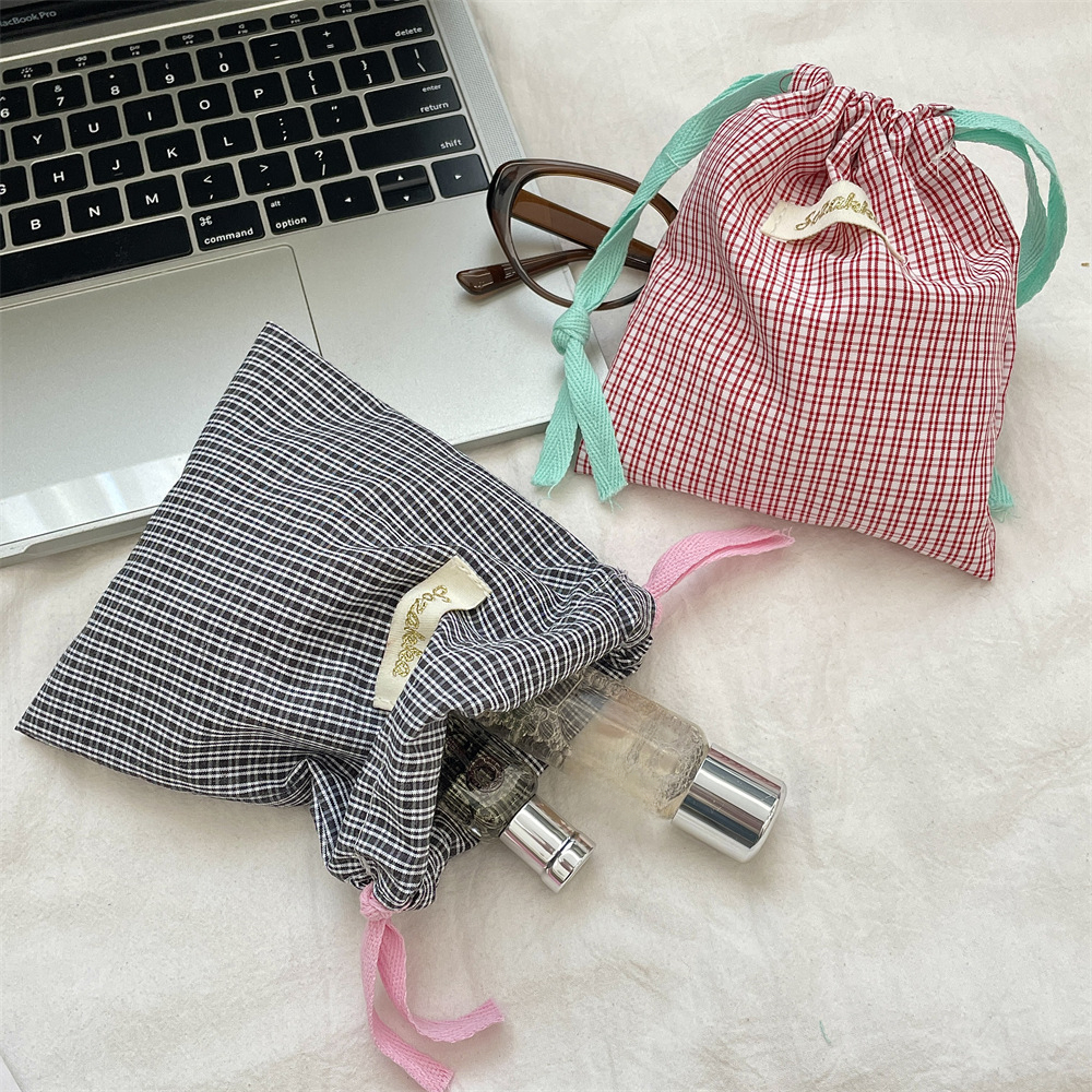 Christmas Throw Blanket - New Plaid Storage Drawstring Bag Women