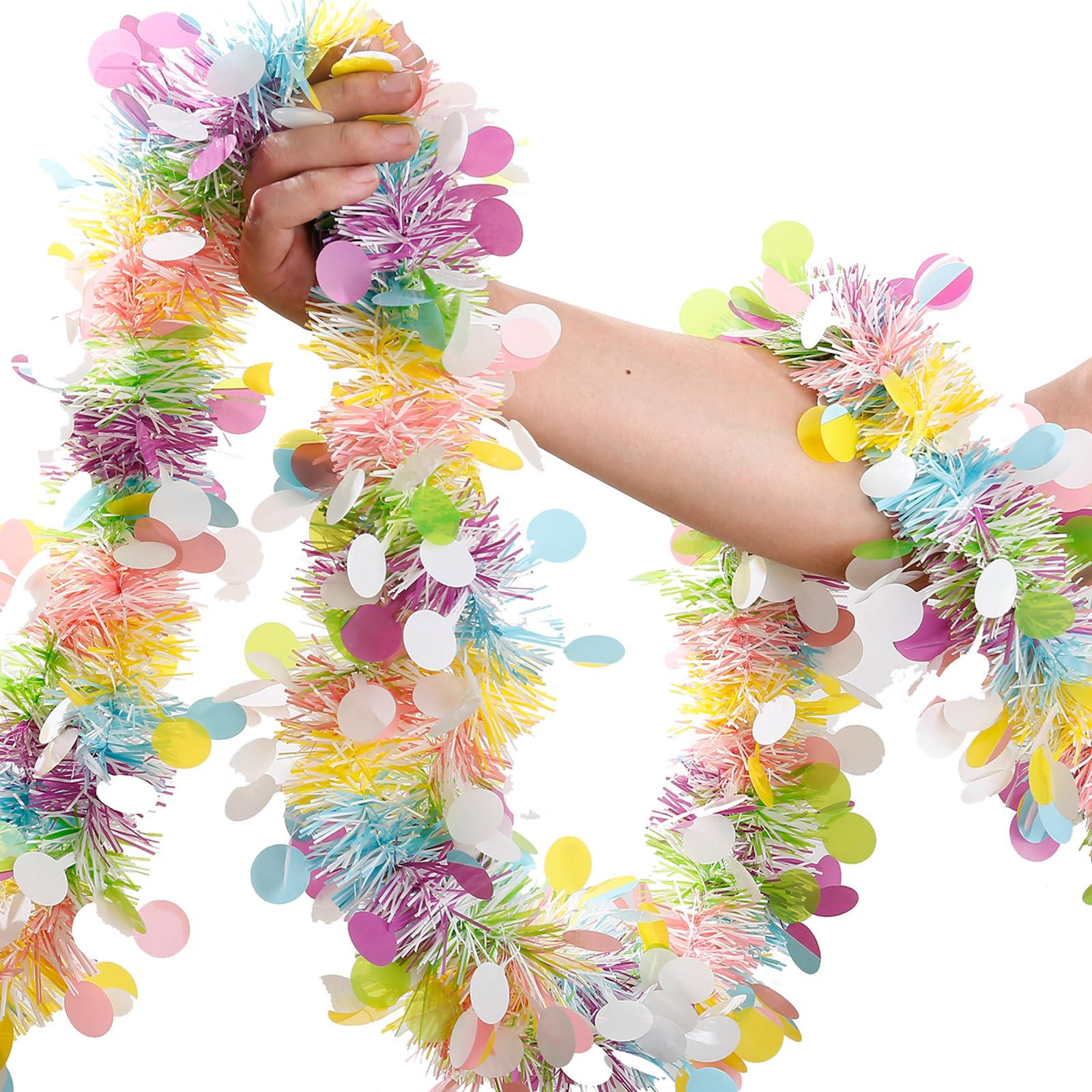 Tinsel Garland Decoration - Easter Garland Decor 2PCS Glitter Tinsel