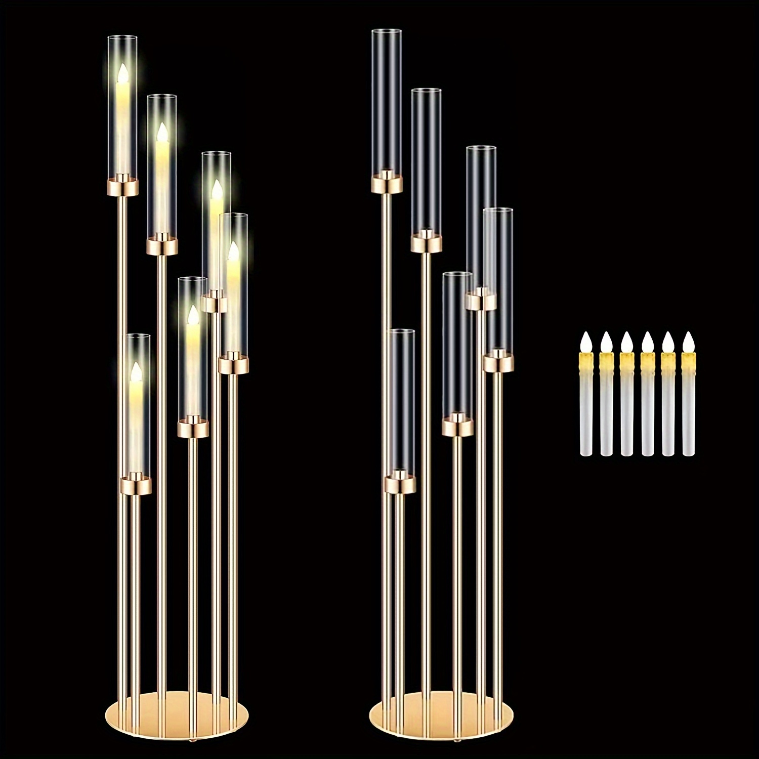 Holiday Candle Set - 2 Sets Floor Candelabra 6 Arms