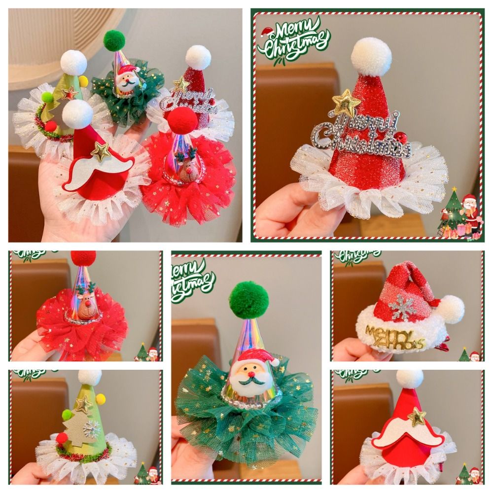 Santa Hat Plush - Cute Star Christmas Hair Clip Elk