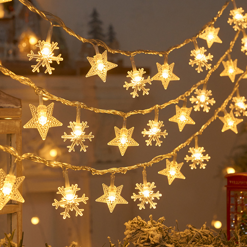 Led Fairy String Lights - 1.5M/3M Snowflake star LED String Light