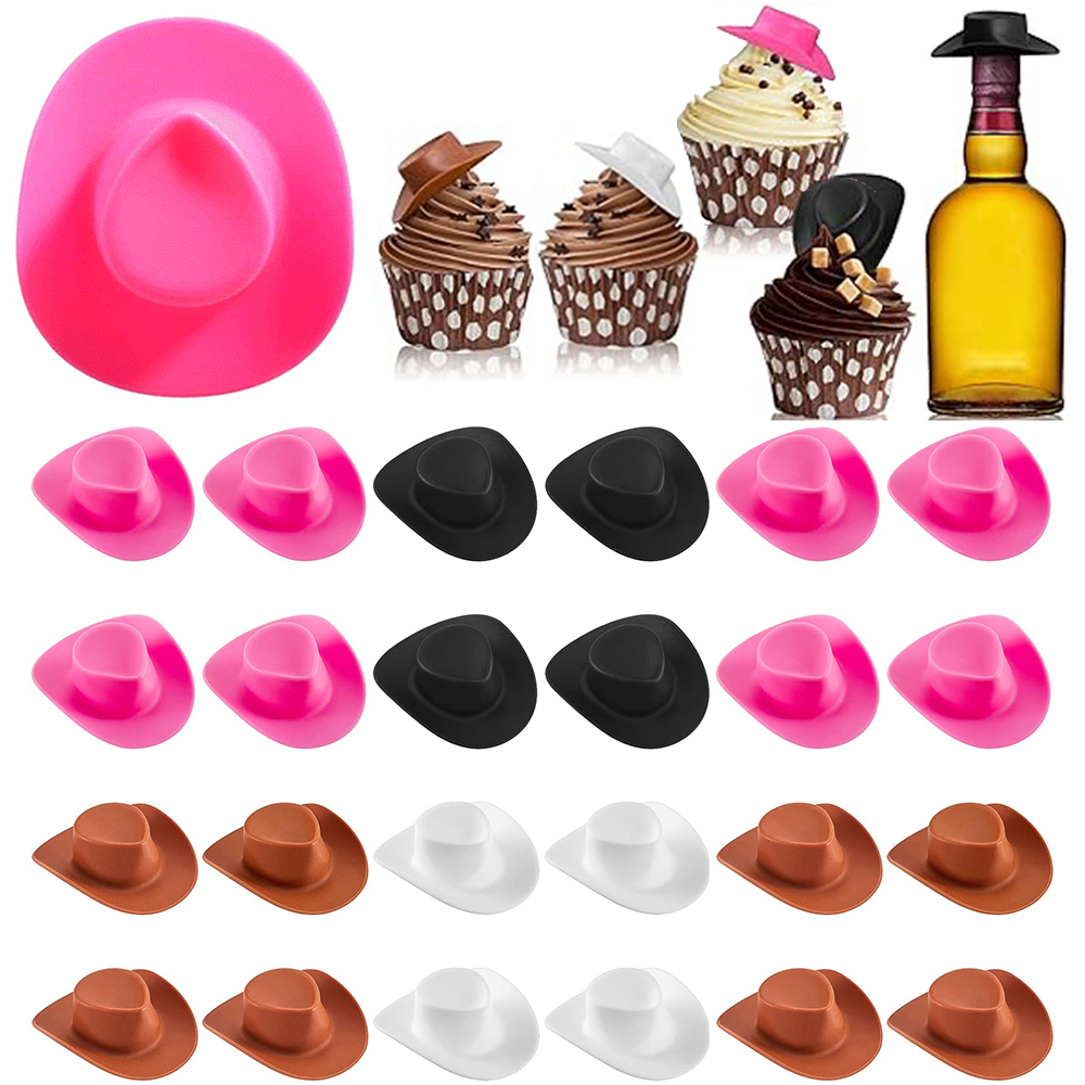 Santa Hat Plush - 20Pcs Plastic Mini Western Cowboy Hat