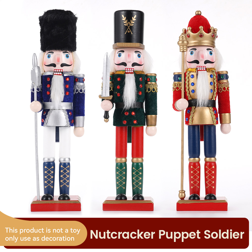 Nutcracker Figurine - 30cm Christmas Nutcracker Wooden Nutcracker Ornament