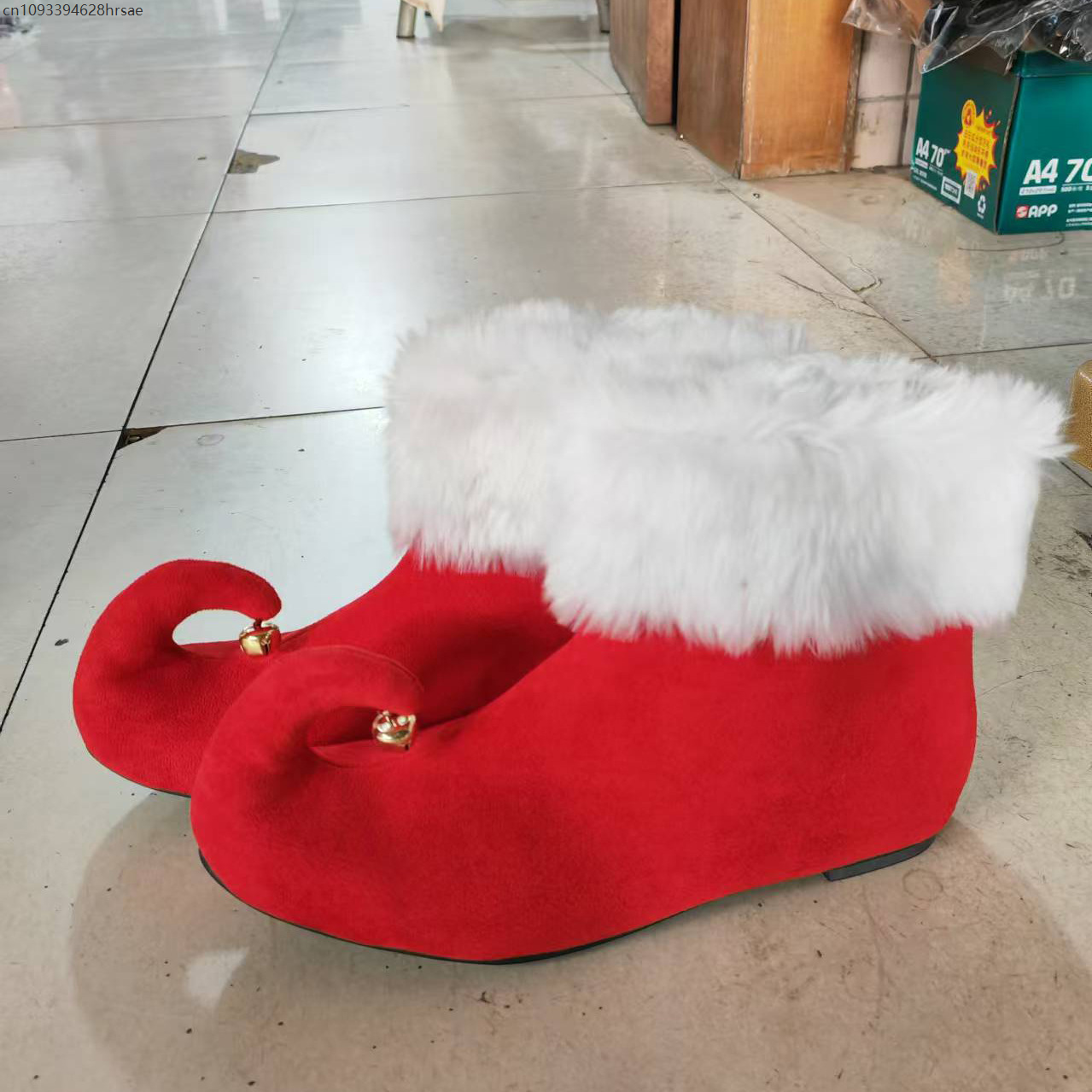 Elf Costume Christmas - Christmas Suede Boots With Jingle Bells