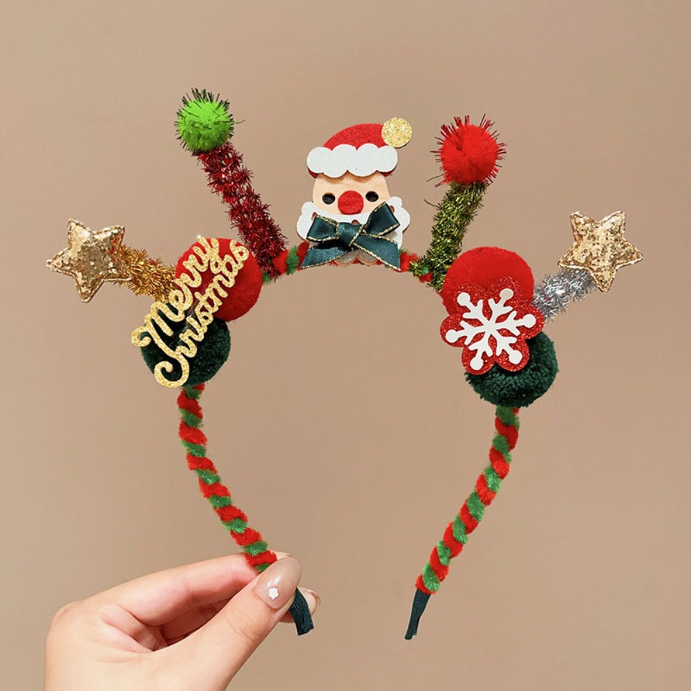Reindeer Antlers Headband - Plush LED Christmas Headband Glowing Elk