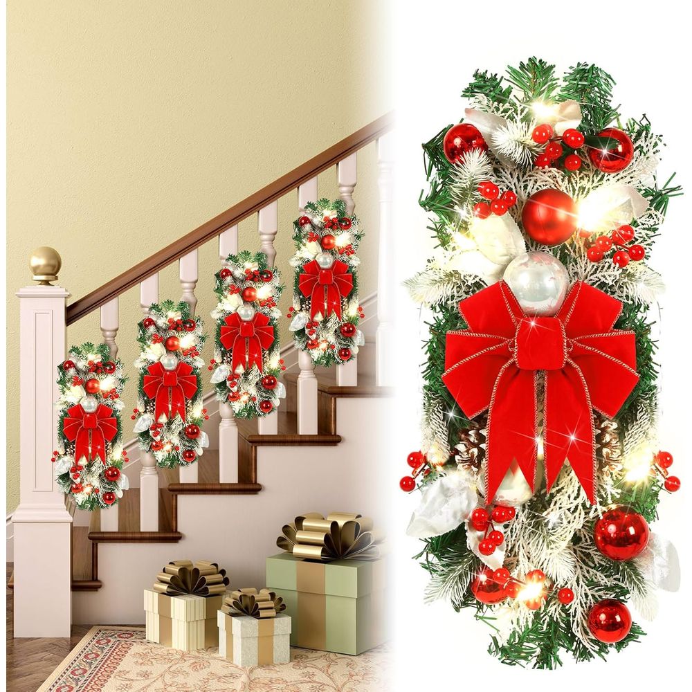 Christmas Lights Outdoor - 4 Pcs 19.7 LED Lighted Christmas