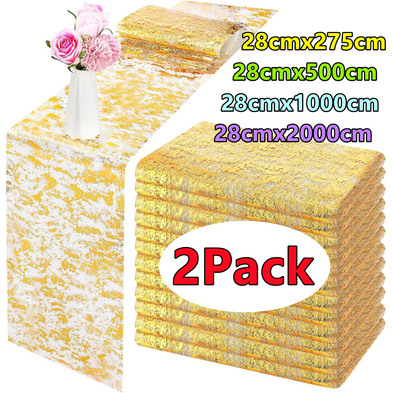 Christmas Table Runner - New 2/1Pack Sparkle Table Runners Gold/Silver