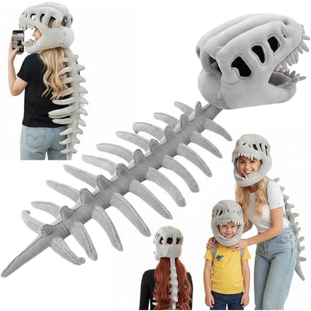 Santa Hat Plush - An interesting dinosaur skull skeleton plush