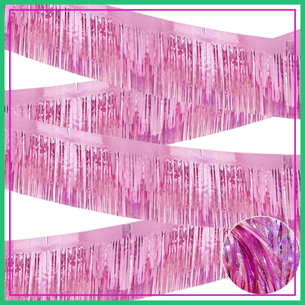 Tinsel Garland Decoration - 4 Pack Each 10 Feet Glitter