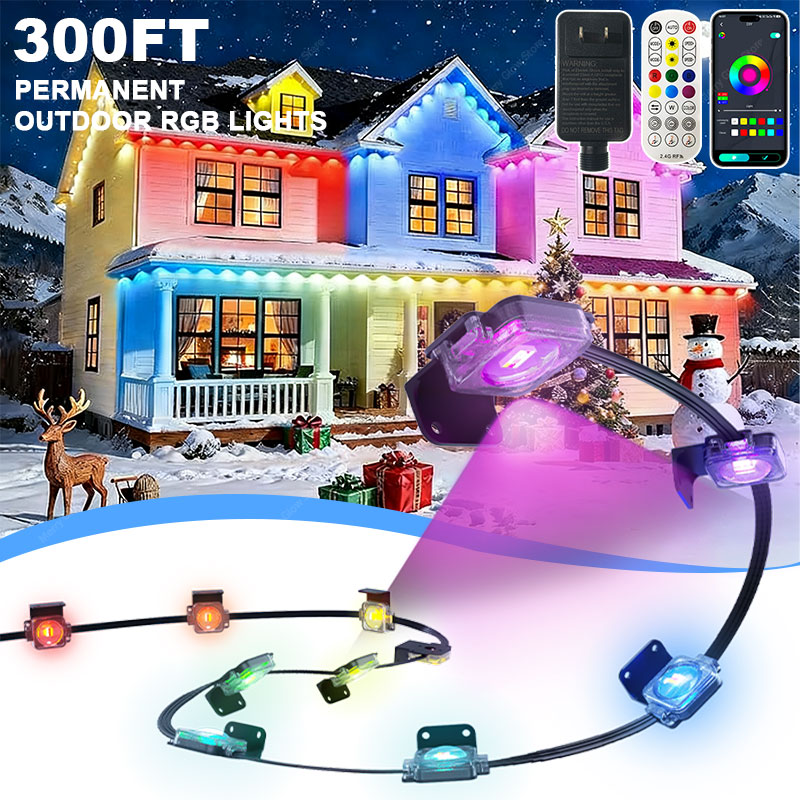 Led Fairy String Lights - Permanent Outdoor Eave Lights 300FT 180LED