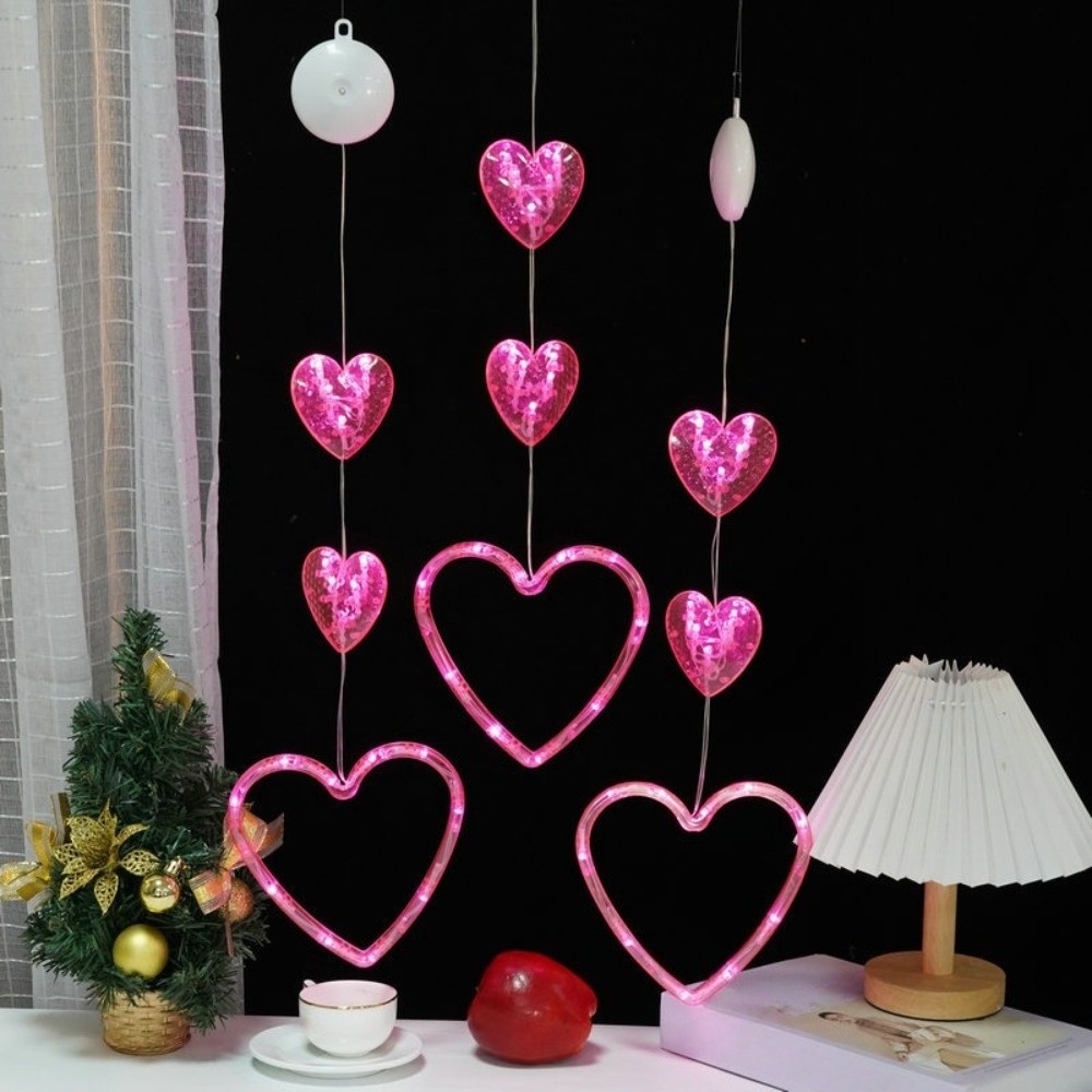 Led Fairy String Lights - Creative Heart Curtain Fairy Light Beautiful