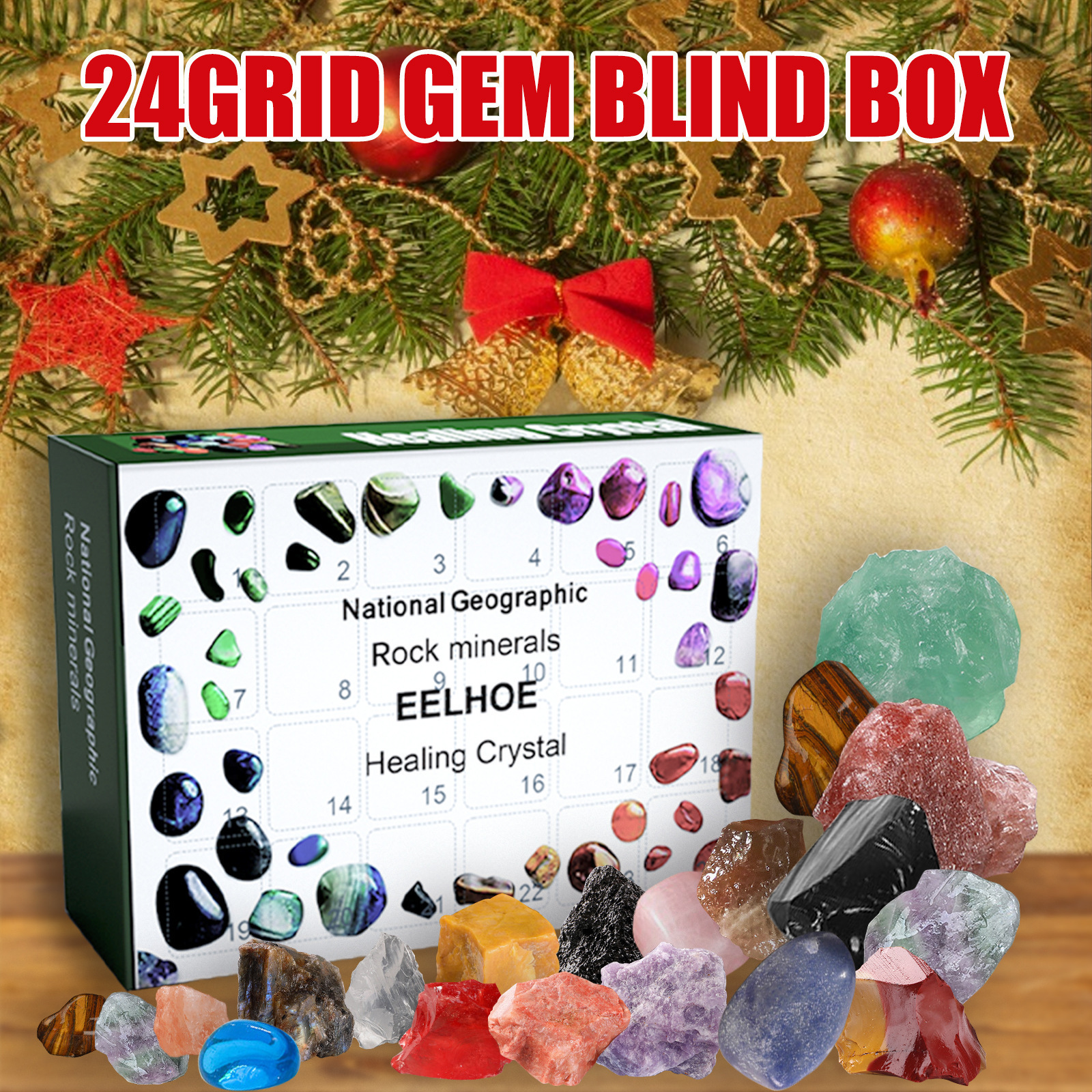 Advent Calendar Gift - 24 Day Stone Advent Calendar Rock