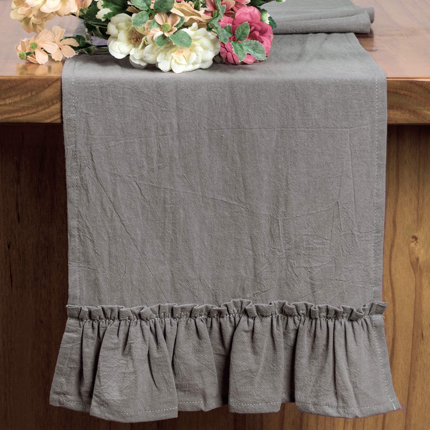 Christmas Table Runner - Cotton Ruffles Table Runner Event Party