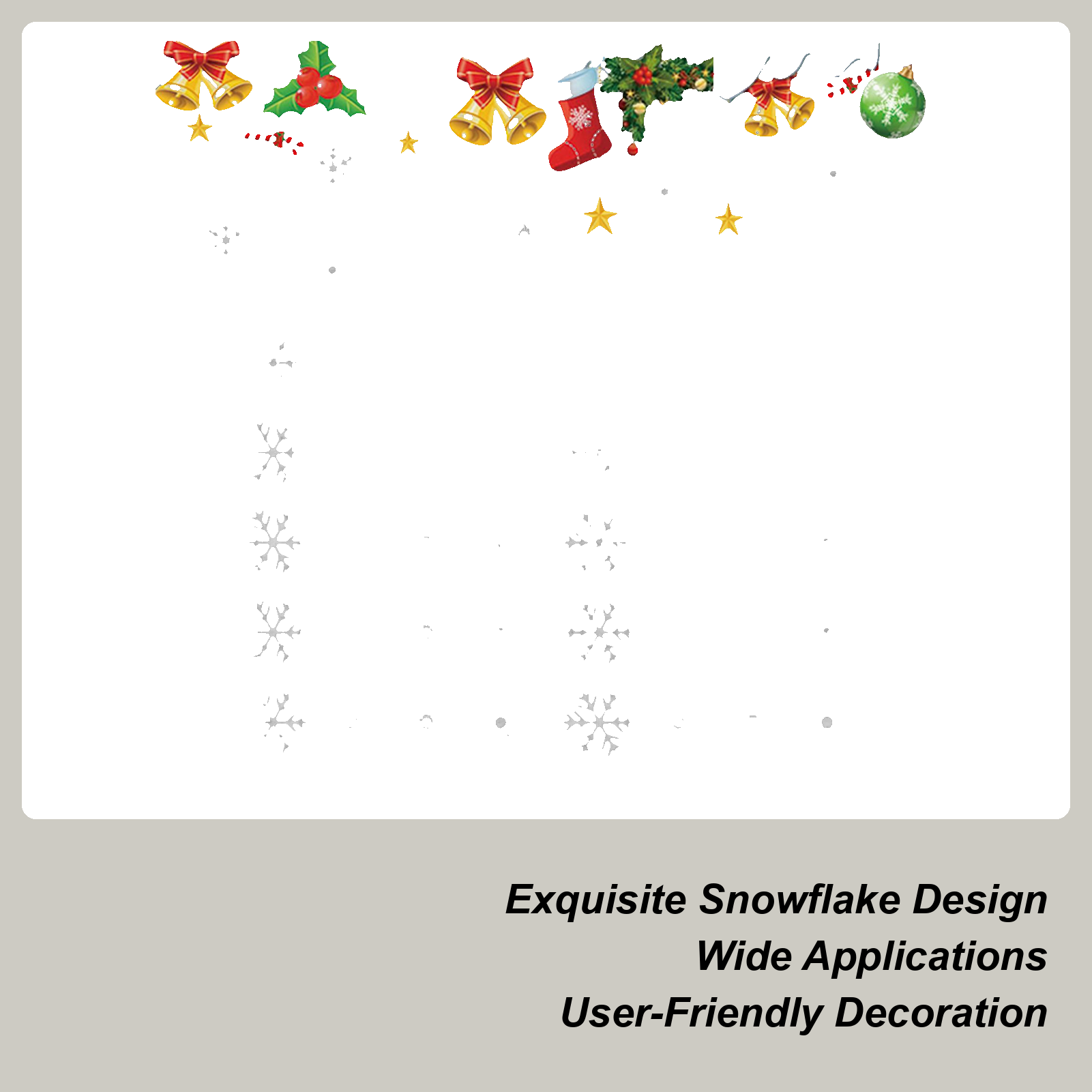 Snowflake Window Decal - Snowflake Window Clings Static Christmas Seasonal