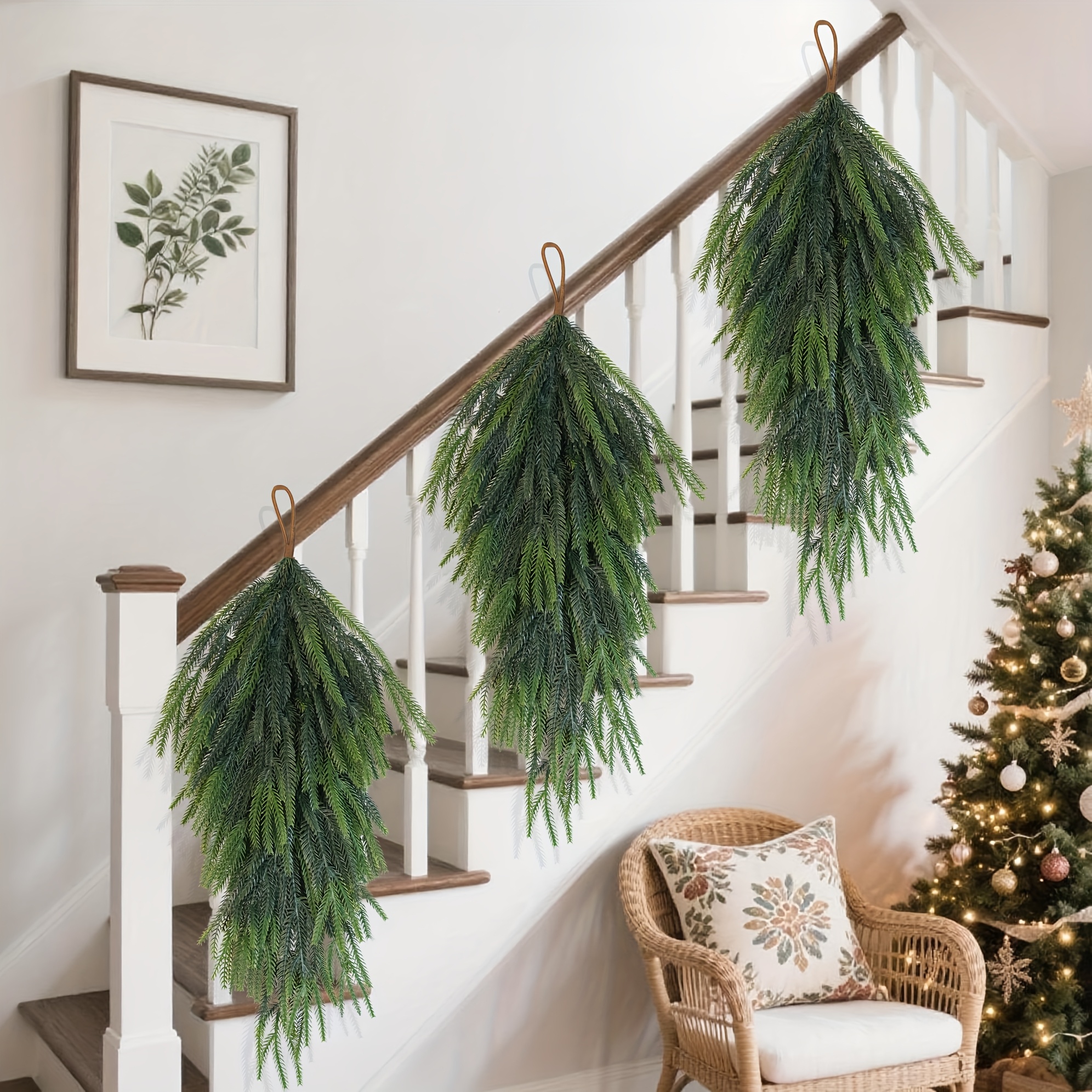 Christmas Tree Artificial - 4pcs/2pcs Artificial Pine Needle Teardrop Door