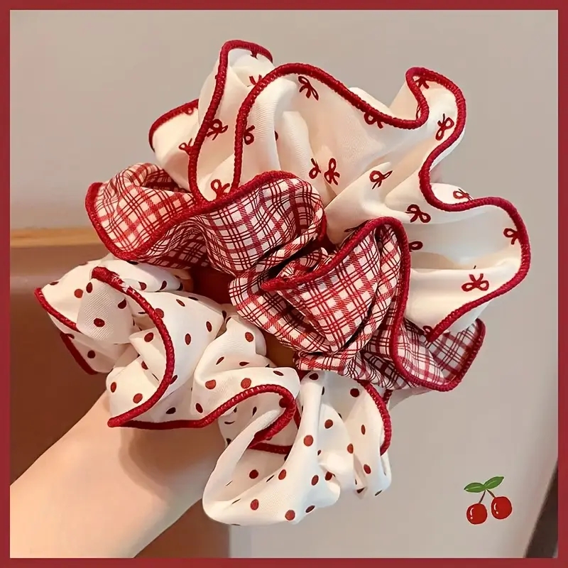 Christmas Throw Blanket - 3 Pcs Sweet Red Dot Bowknot