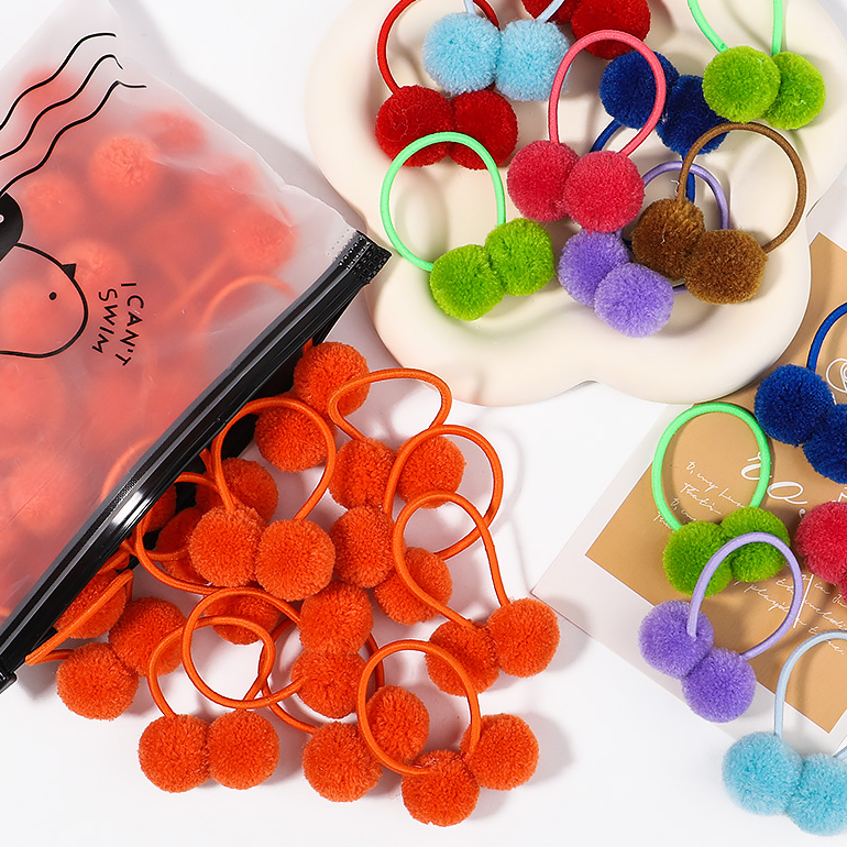 Ornament Ball Set - 5/10/20Pcs/Set Solid Double Plush Ball Elastic