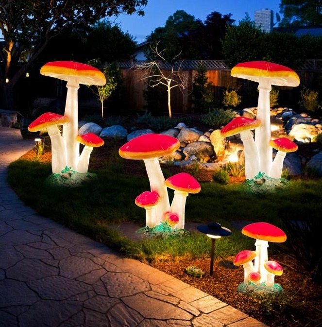 Christmas Lights Outdoor - Waterproof Life Size Simulation Mushroom Lighting