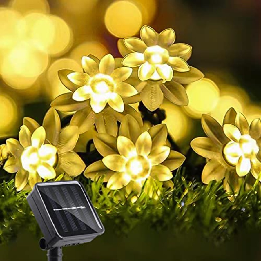 Christmas Lights Outdoor - Solar Flower String Lights Outdoor Waterproof