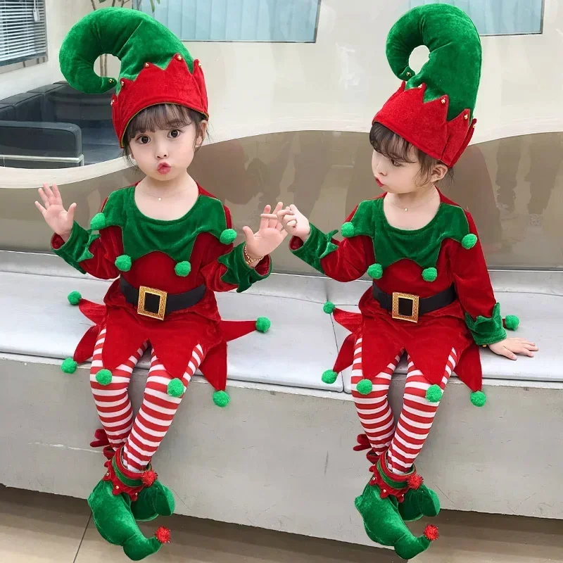 Elf Costume Christmas - Fancy New Year Green Santa Claus