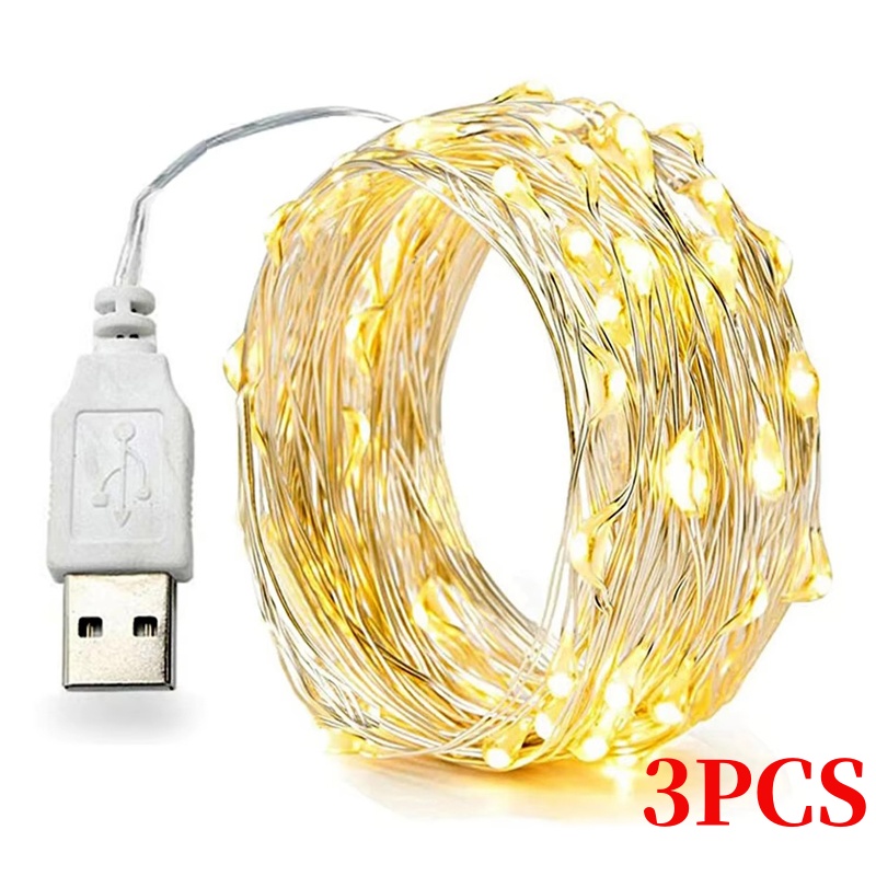 Led Fairy String Lights - 3PCS 5/10/20M Copper Wire LED Christmas