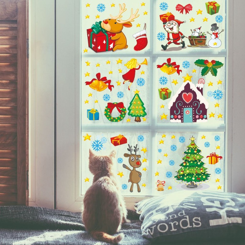 Snowflake Window Decal - 4pcs PVC Christmas Snowflake Window Clings