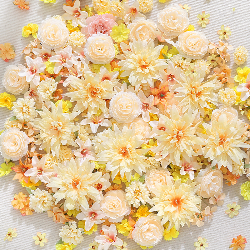 Christmas Wreath Fake - 20/50Pcs Mix Yellow Artificial Flower Head