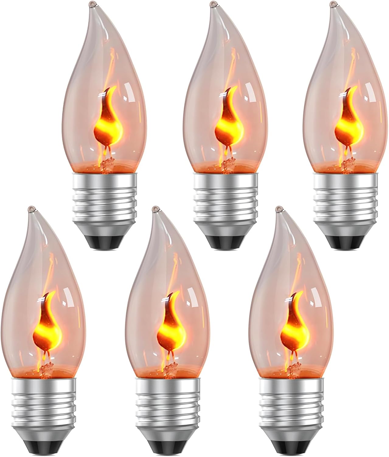 Christmas Lights Outdoor - E26 Flame Light Bulbs, Flickering Fire