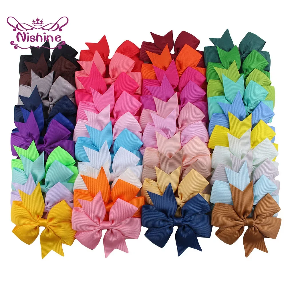 Ribbon Bow Gift - 20pcs/lot Grosgrain Ribbon Bows with Clips
