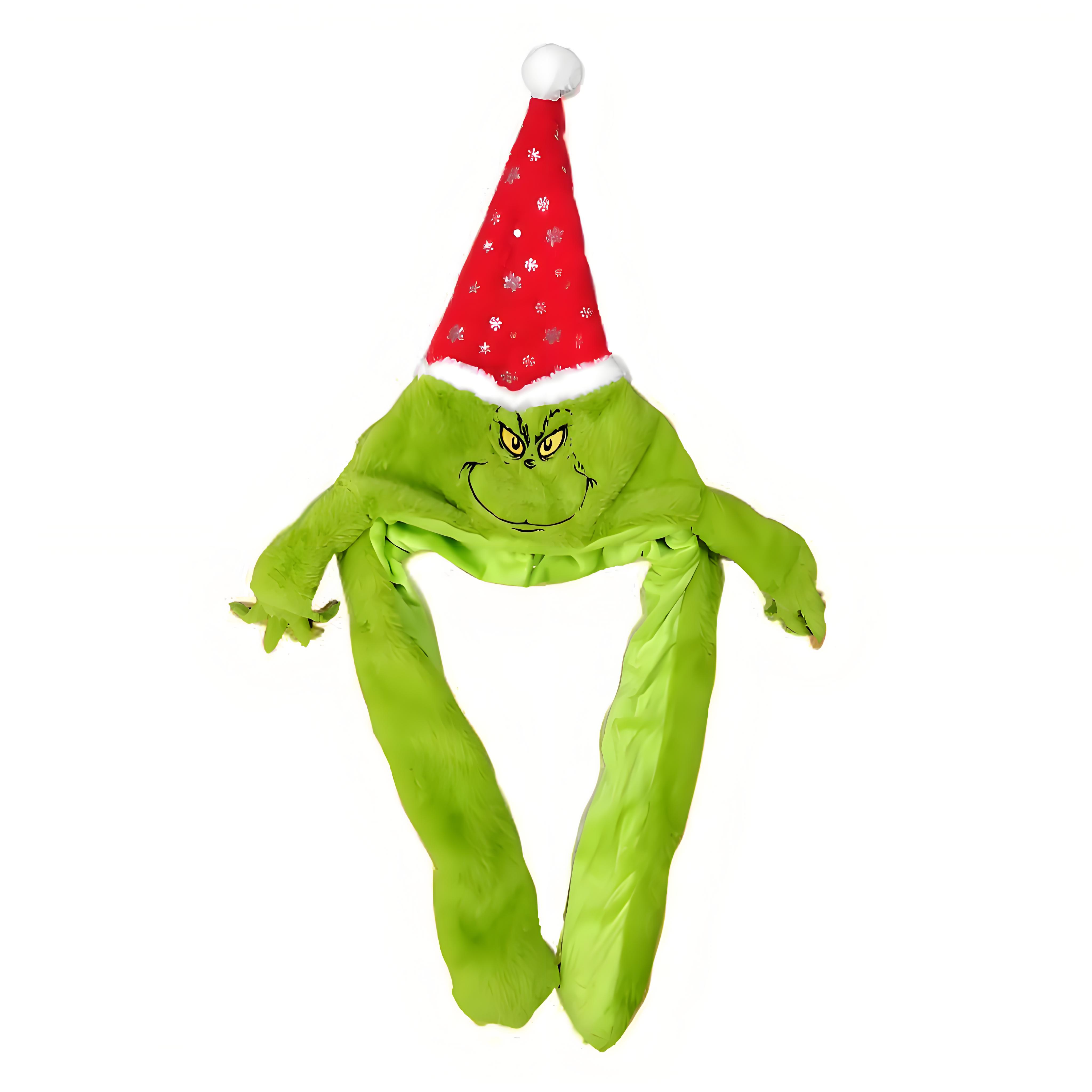 Santa Hat Plush - Plush Grincese Hat Cap Scarf Christmas