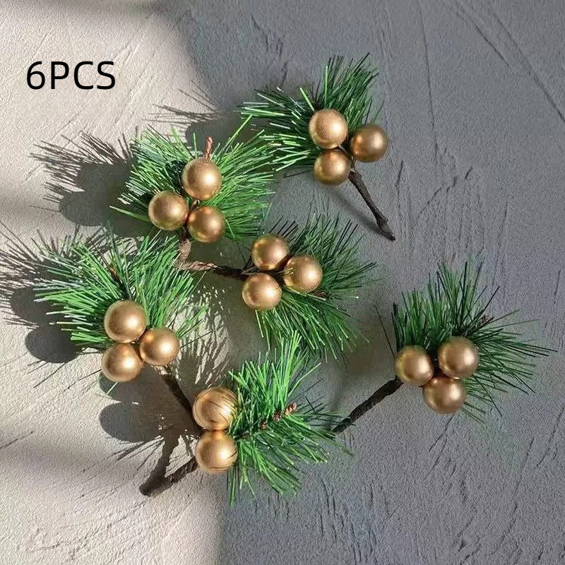 Christmas Tree Artificial - 6pcs Artificial Christmas Pine Branches with