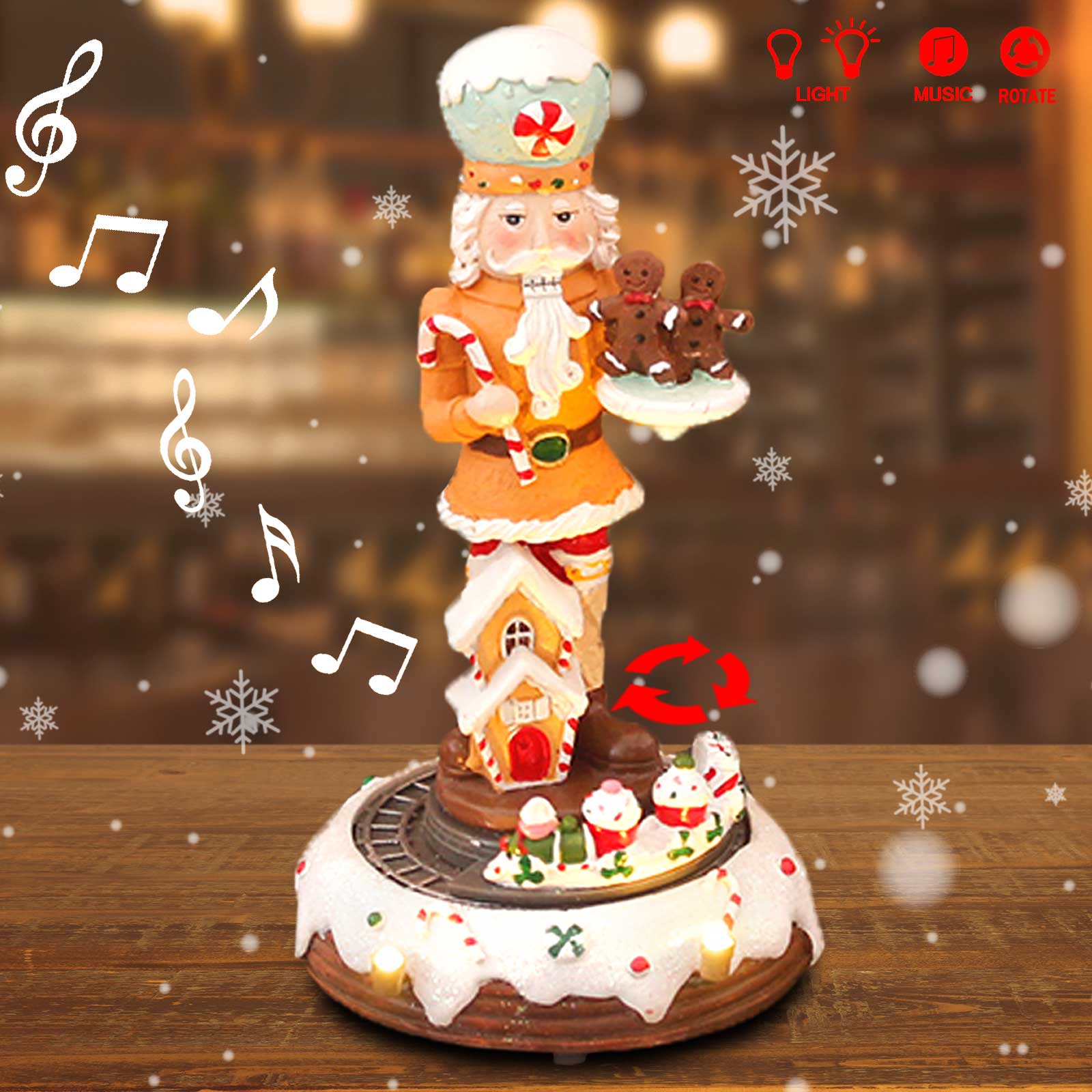 Nutcracker Figurine - Christmas Gingerbread Nutcracker Collection Figurines Animated