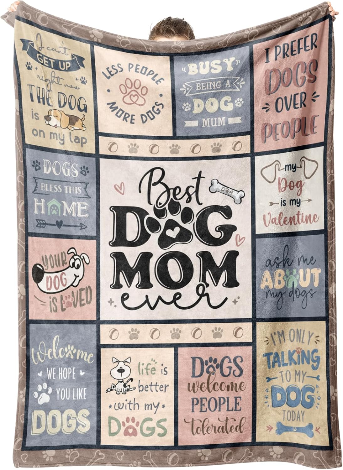 Christmas Throw Blanket - Best Dog Mom Blanket – Cozy