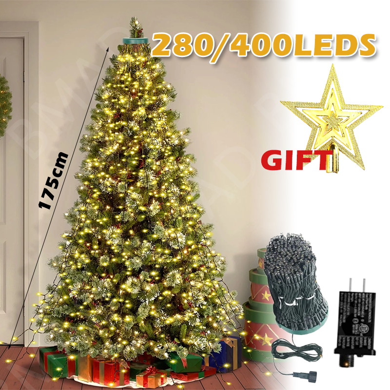 Star Tree Topper - Christmas Tree Waterfall Lights LED Fairy