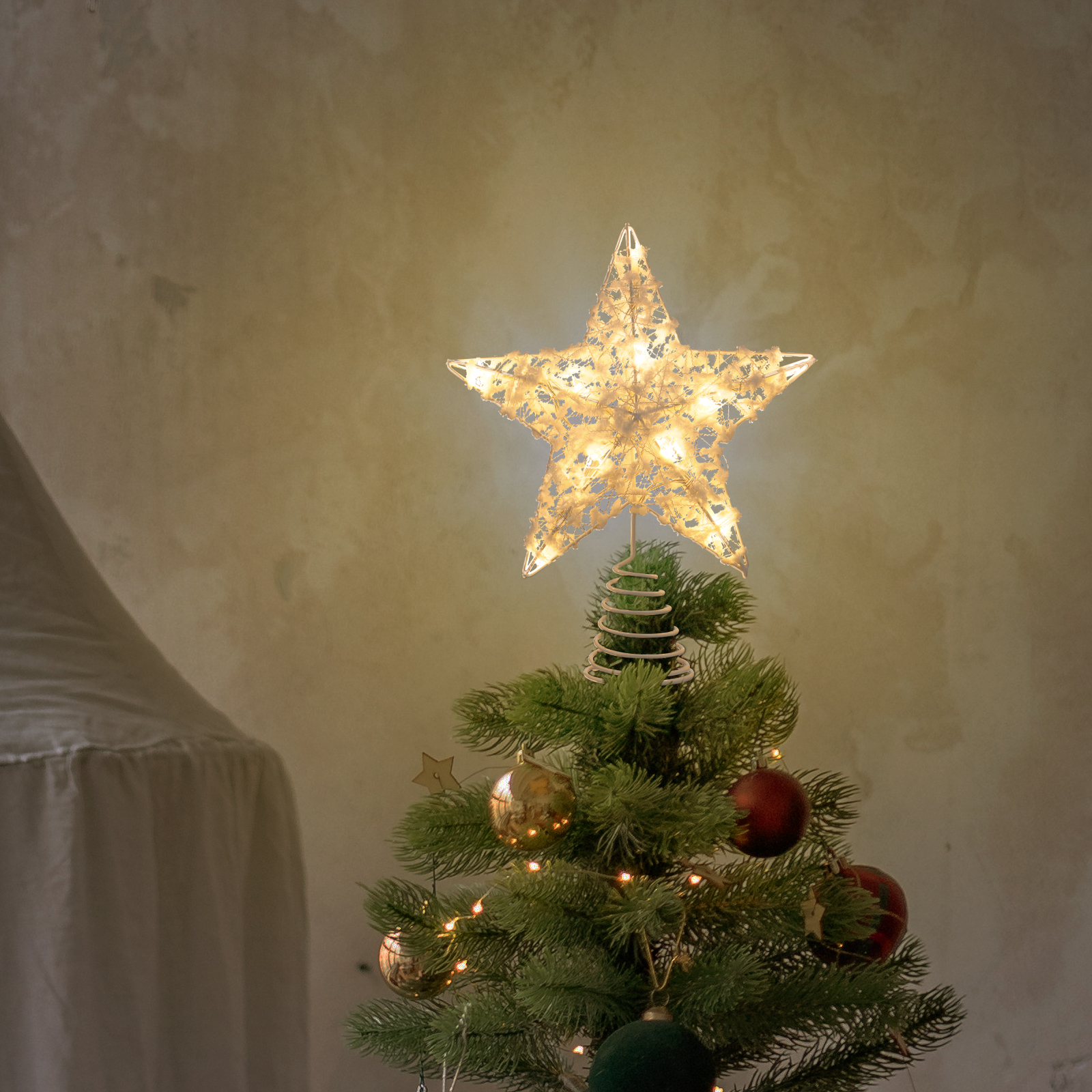 1Pcs Christmas Tree Star Lamp  - Star Tree Topper ulasan dan harga