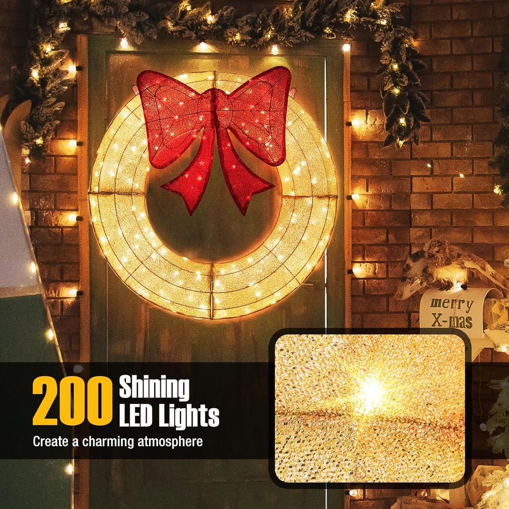 48 Inch Pre-Lit Christmas Wrea - Christmas Lights Outdoor ulasan dan harga