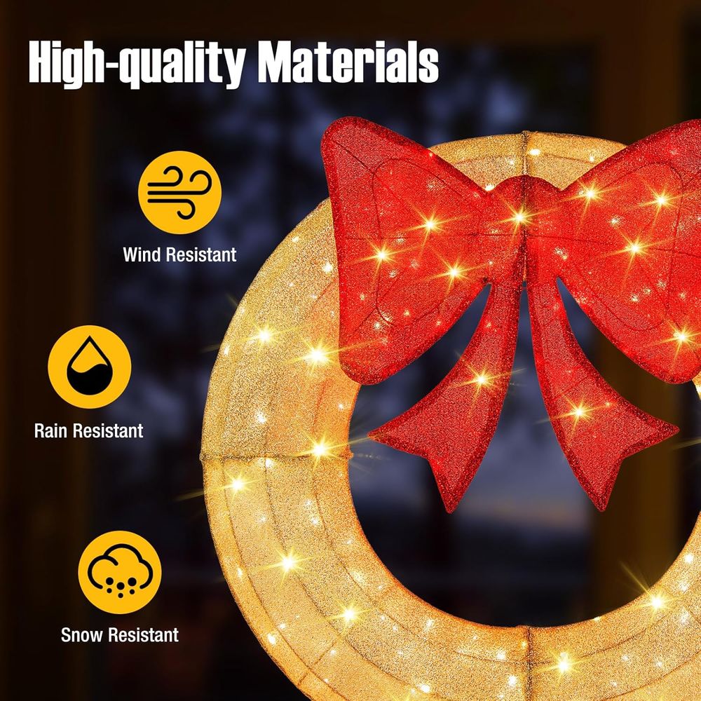 48 Inch Pre-Lit Christmas Wrea - Christmas Lights Outdoor ulasan dan harga