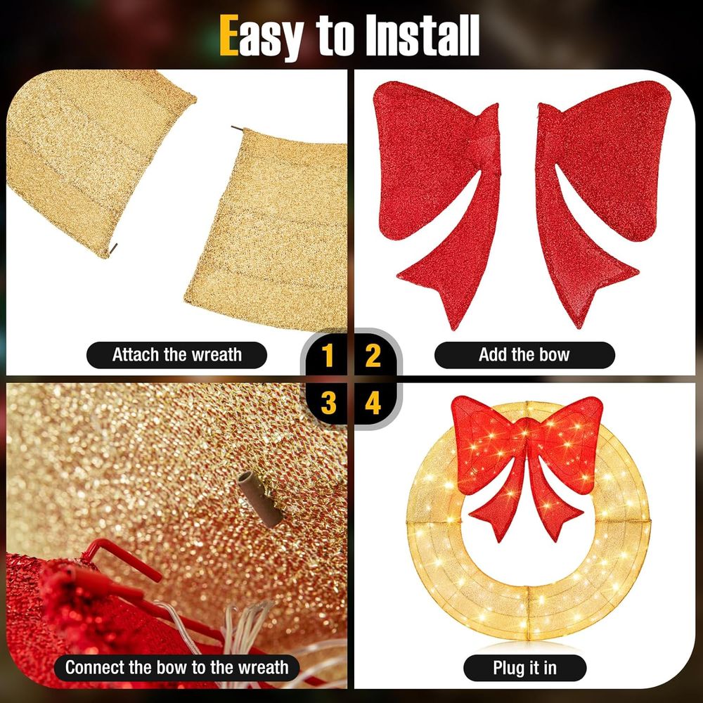 48 Inch Pre-Lit Christmas Wrea - Christmas Lights Outdoor ulasan dan harga