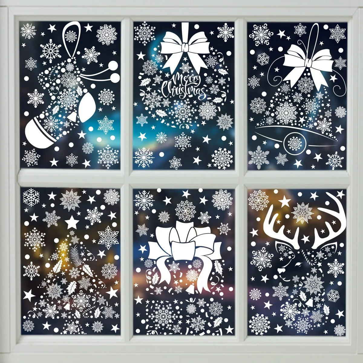 Christmas Wall Sticker Snowfla - Snowflake Window Decal ulasan dan harga