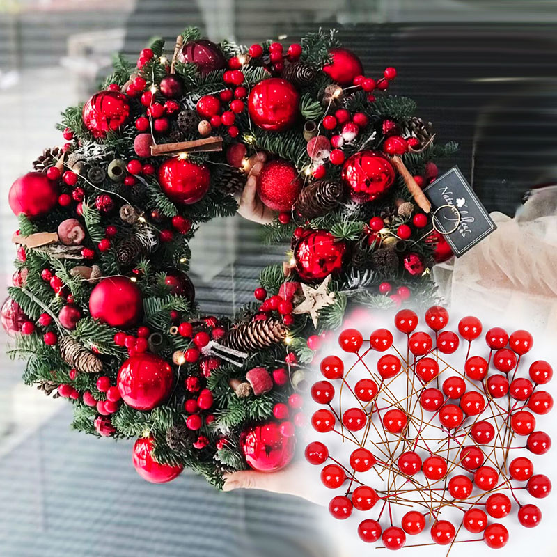 100/200pcs Pearl Stamens Mini  - Christmas Wreath Fake ulasan dan harga